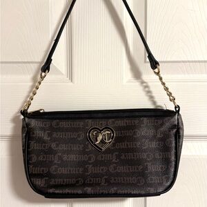 Juicy Couture Black and Gold Shoulder Bag